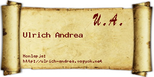 Ulrich Andrea névjegykártya
